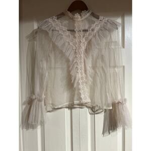 Sheer Boho Ruffled Blouse